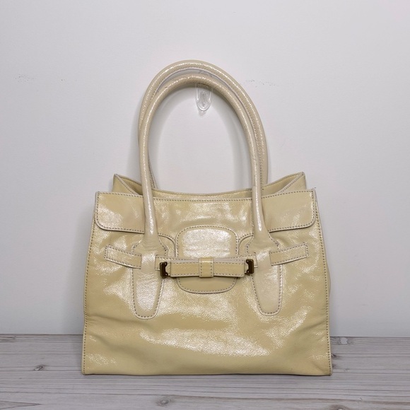 J.Crew VTG Patient Leather Shoulder Bag in Butter Yellow Y2K - Picture 13 of 13
